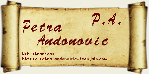 Petra Andonović vizit kartica